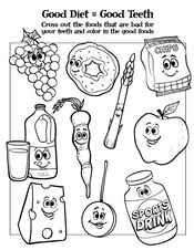 Good Diet activity sheet - Pediatric Dentist in Southington, Plainville, Chesire and Bristol, CT